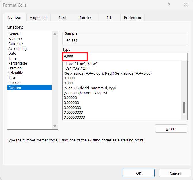 Add Decimals in Excel