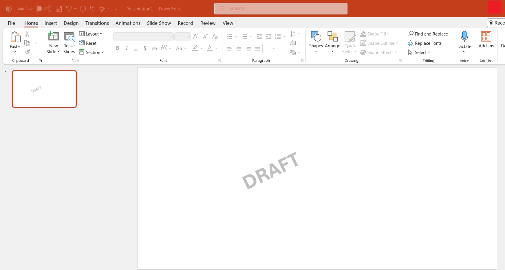 Draft Watermark in PowerPoint