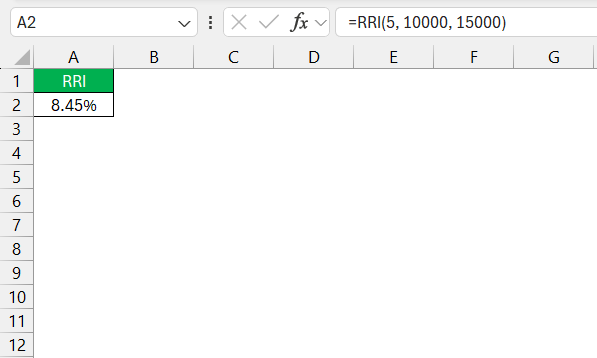 RRI Function in Excel