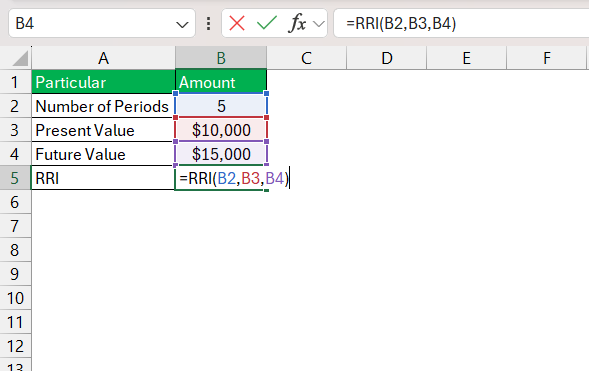 RRI Function in Excel