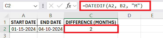 Calculate Differences in Excel