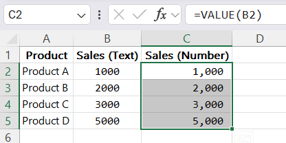 Calculate Differences in Excel