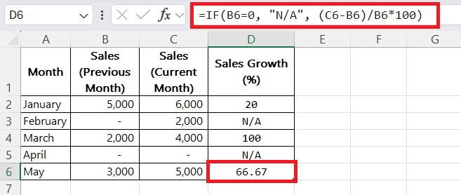 Calculate Differences in Excel