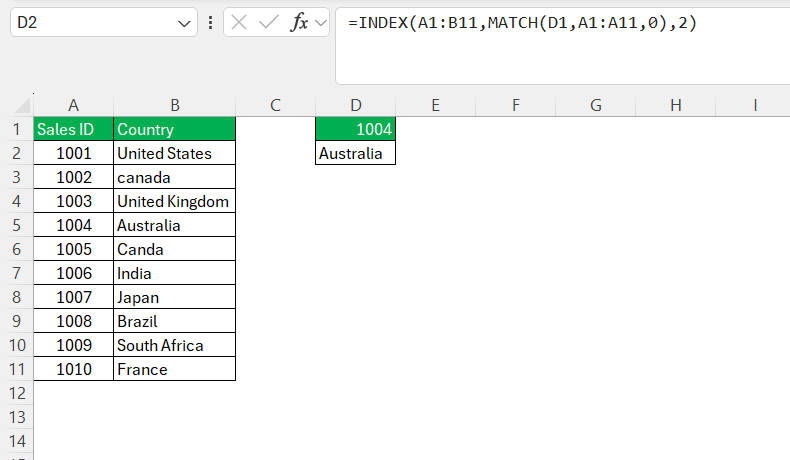 Get First Match in Excel