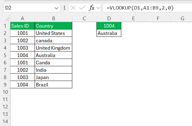 Get First Match in Excel