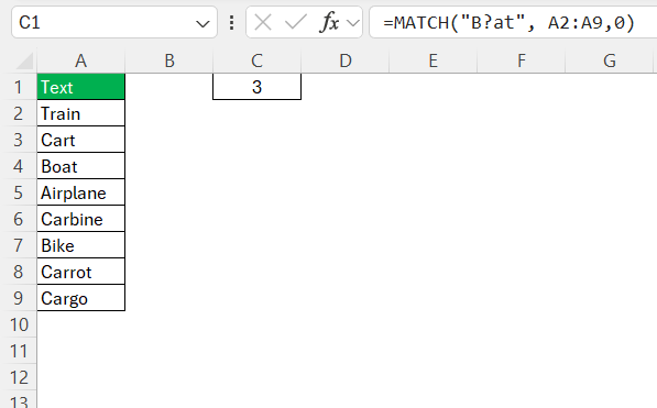 Get First Match in Excel