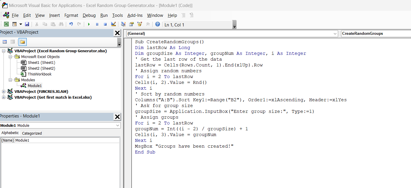 Excel Random Group Generator