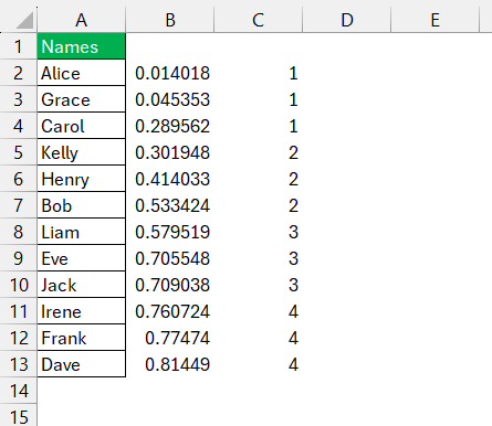 Excel Random Group Generator