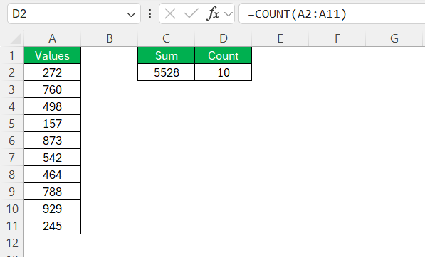 How to find population mean in Excel