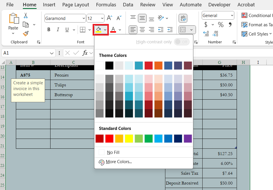 Invoice Format in Excel