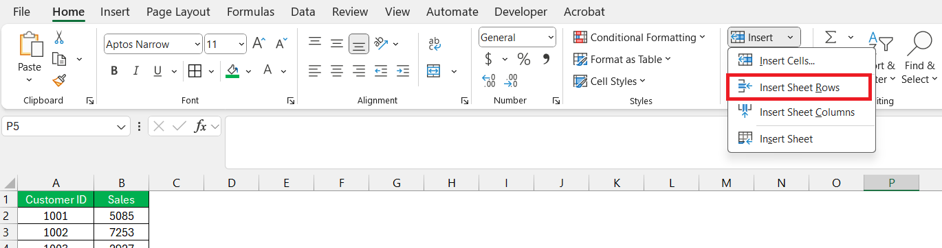 What is a Row in Excel