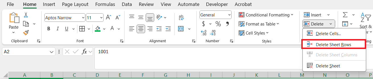 What is a Row in Excel