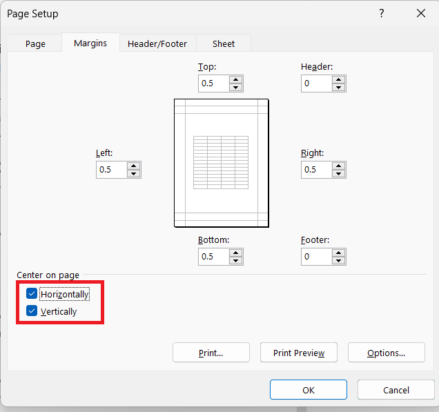 Print Graph Paper in Excel