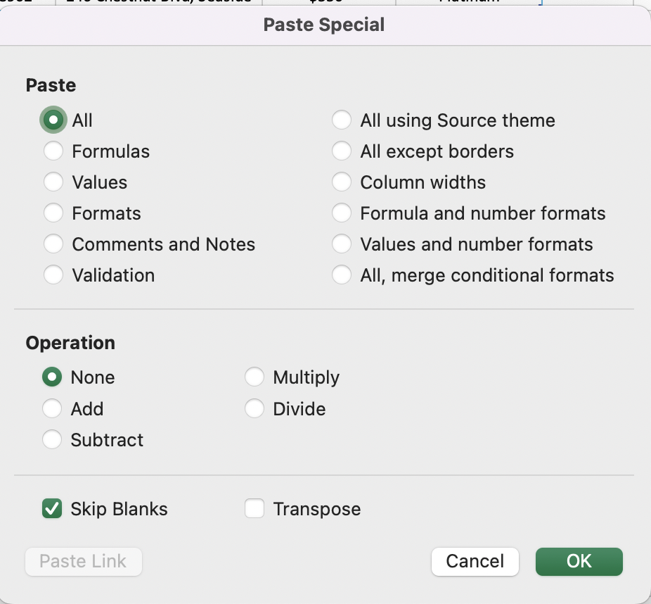 How to Cut Copy Paste in Mac Excel