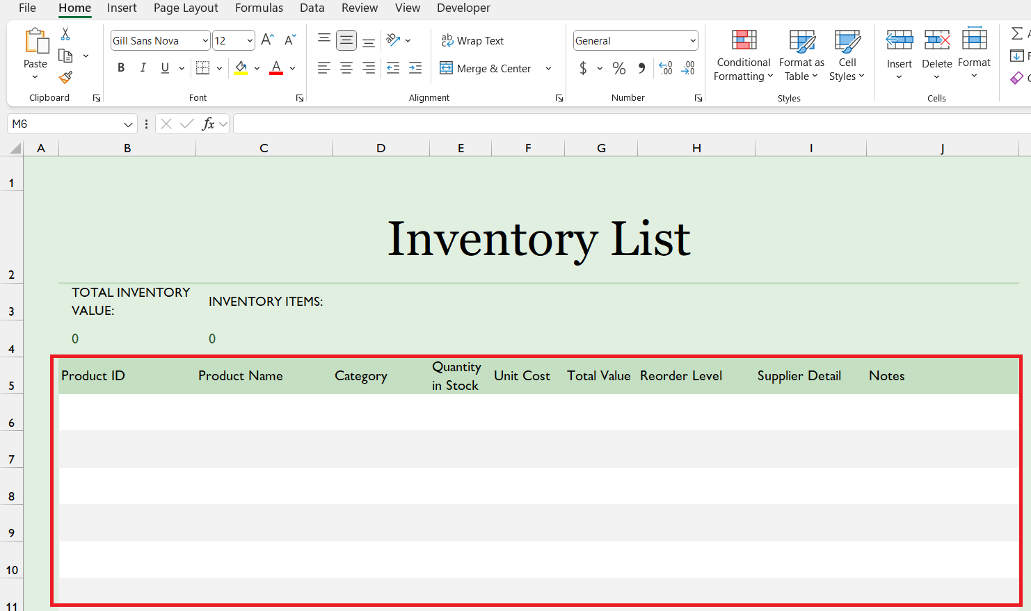 Excel Inventory Templates