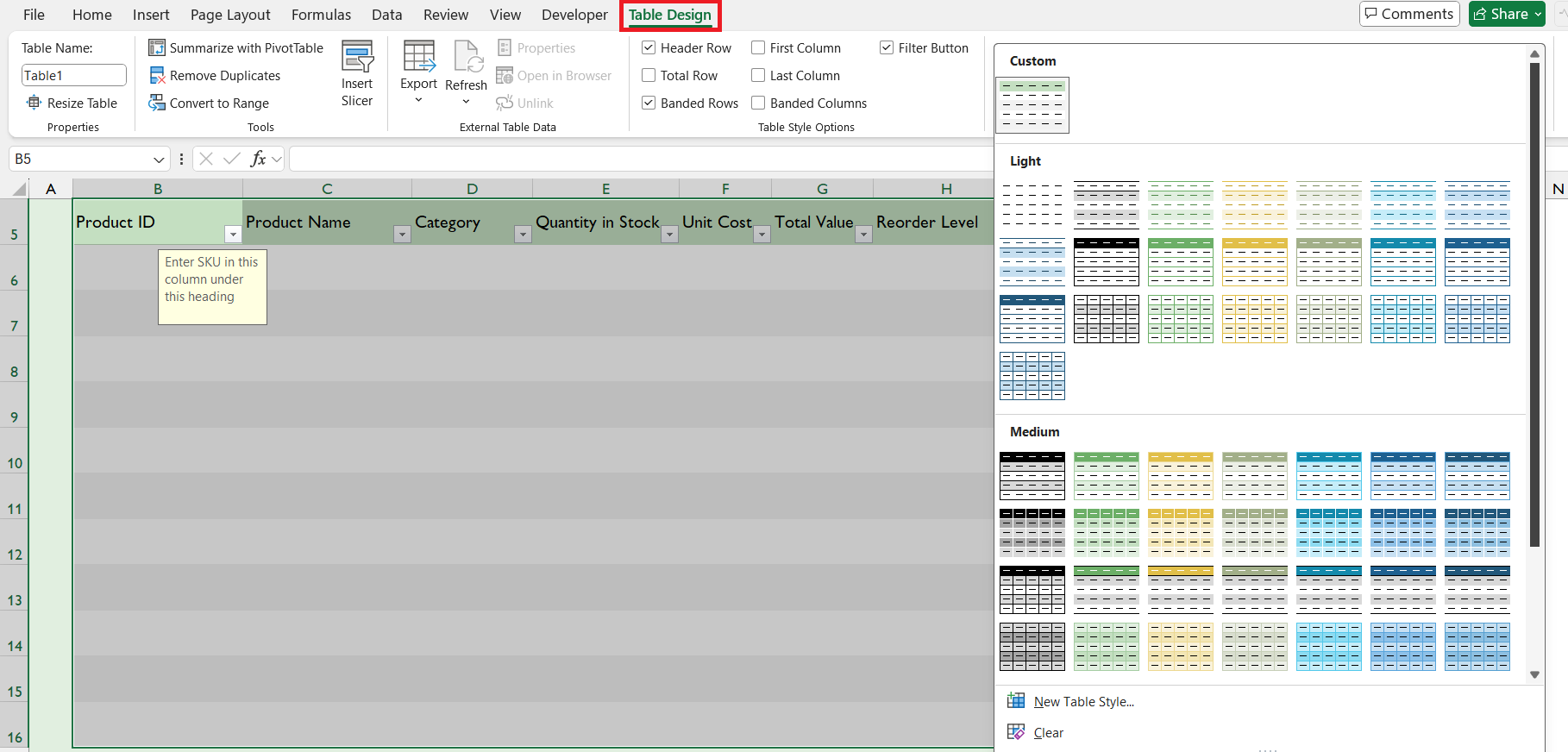 Excel Inventory Templates