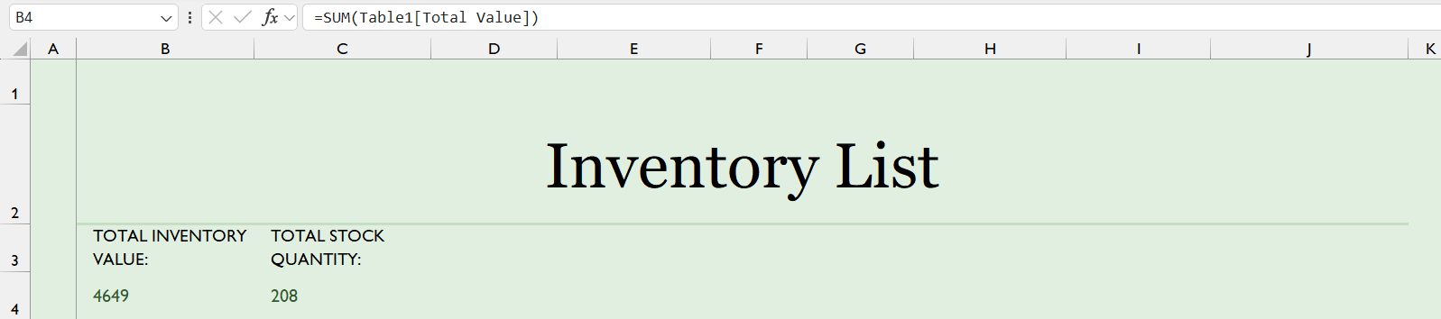 Excel Inventory Templates