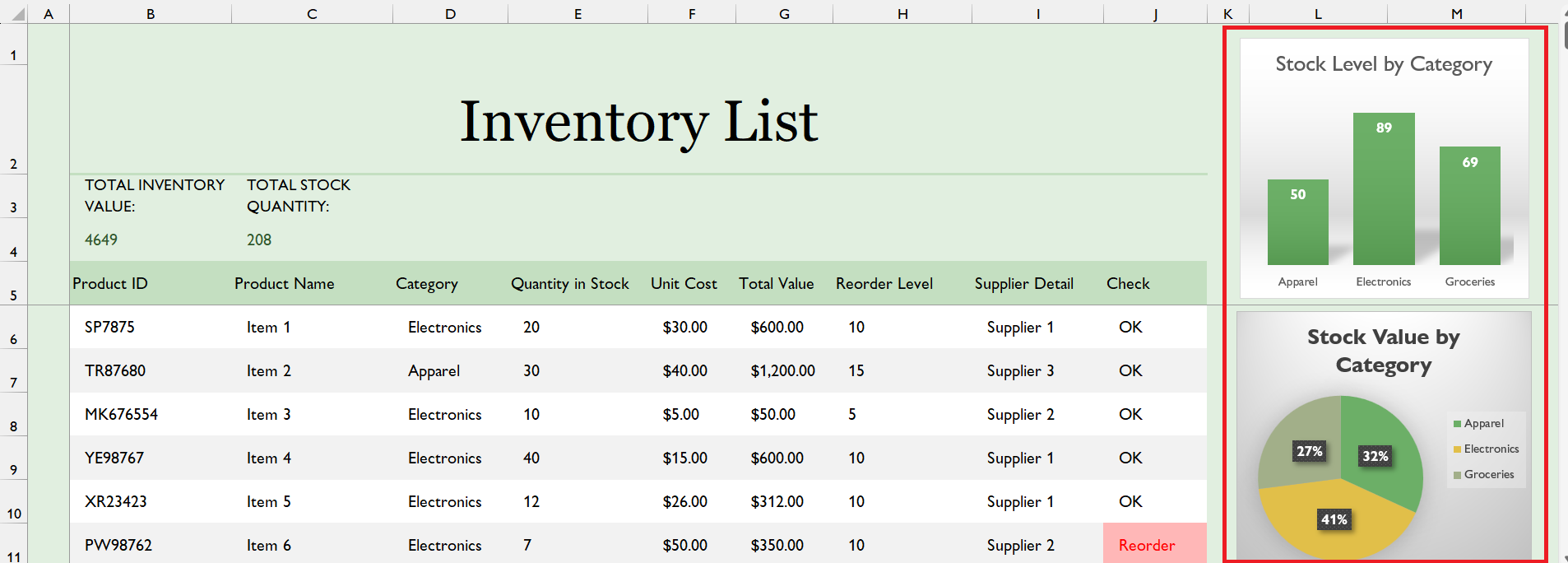 Excel Inventory Templates