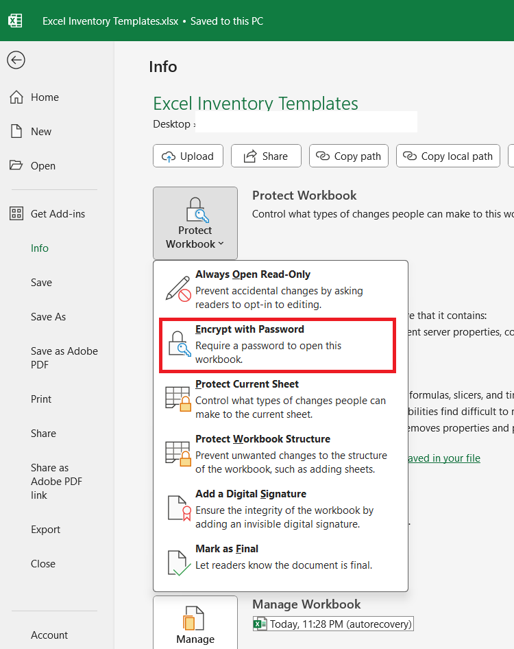 Excel Inventory Templates