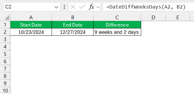 User Defined Functions in Excel