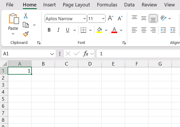 Excel Column Numbering