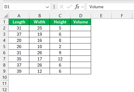 Volume of a Rectangular Prism