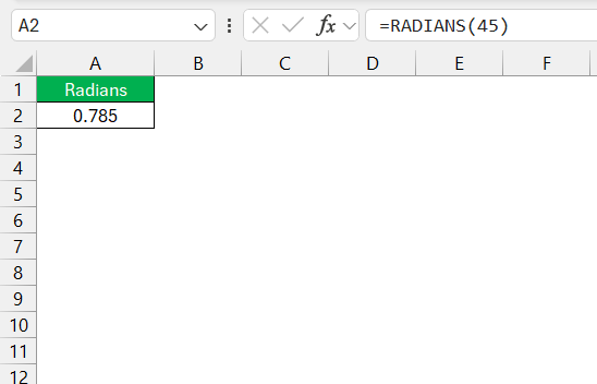 Excel TAN Formula