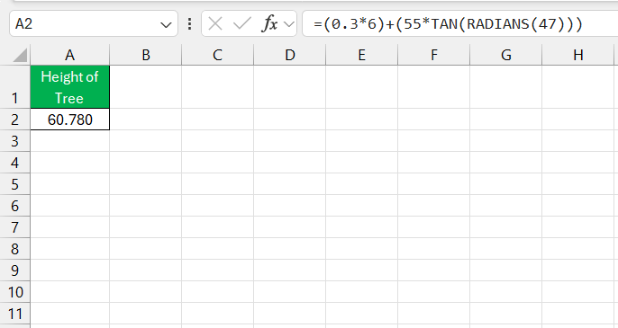 Excel TAN Formula