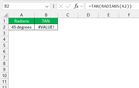 Excel TAN Formula