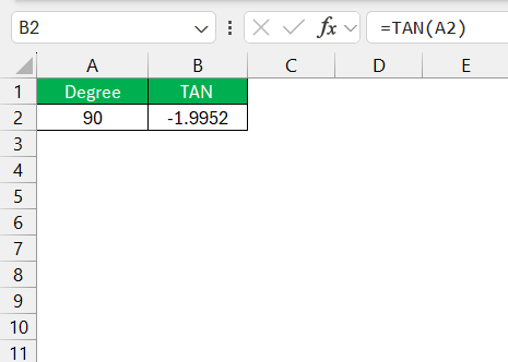 Excel TAN Formula