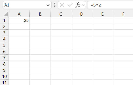 Exponent Symbol in Excel