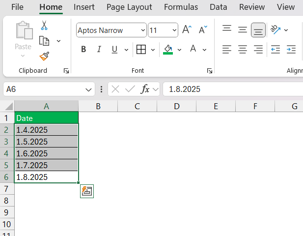 Change Date Format in Excel