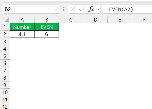 EVEN Function in Excel