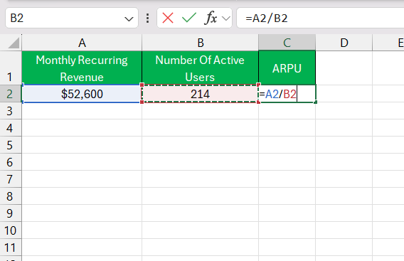 ARPU in Excel