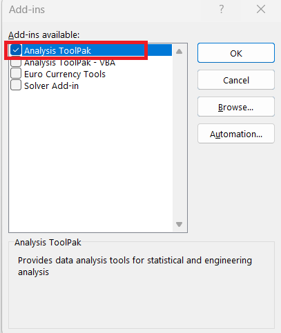 Residual Standard Error in Excel