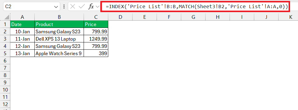 Excel Cross Referencing