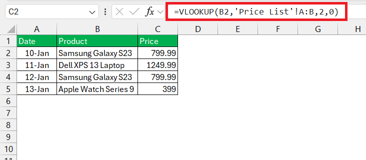 Excel Cross Referencing