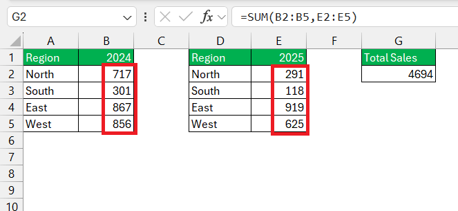 Union and Intersect Operators in Excel