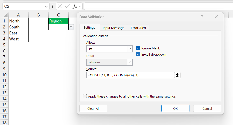 Range in Excel