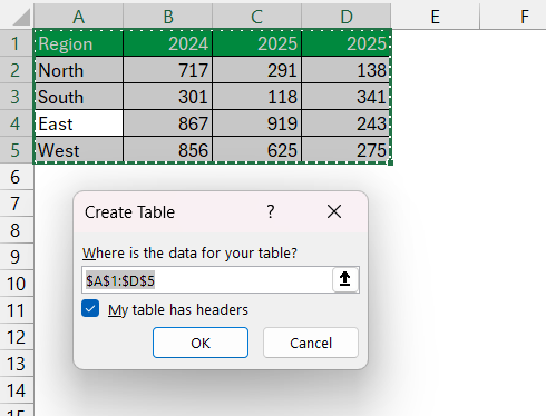 Range in Excel