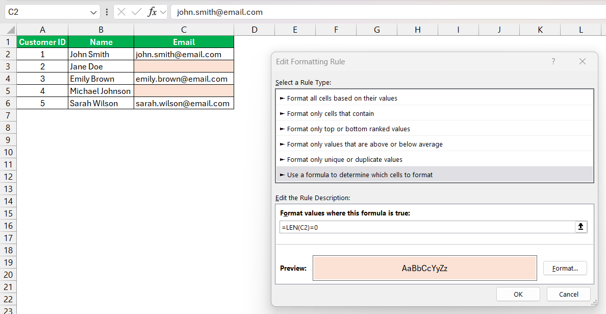 Check Blanks in Excel