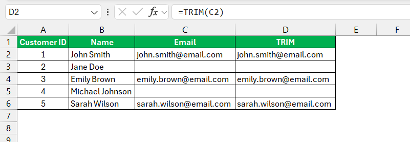 Check Blanks in Excel