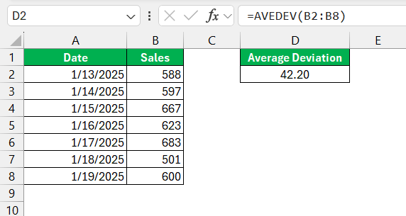 Average Deviation