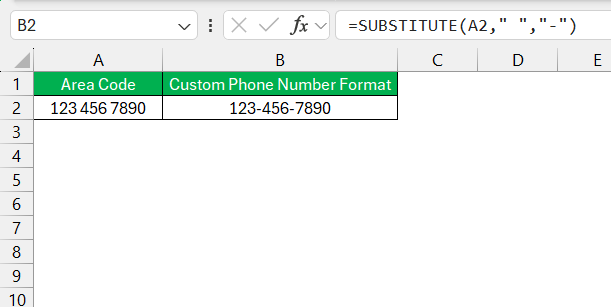 Phone Number Format in Excel