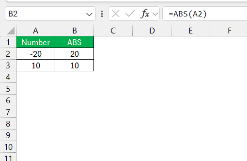 Negative Number in Excel