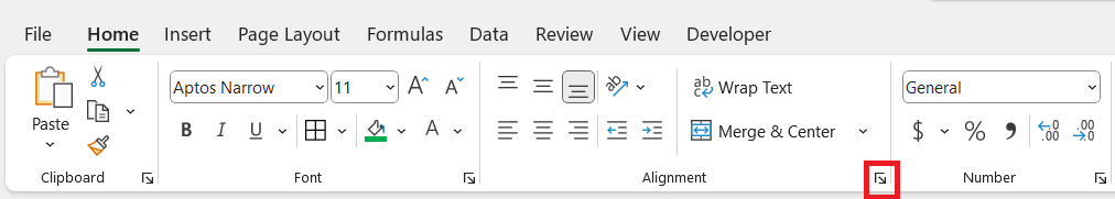 Merge and Center Shortcut in Excel