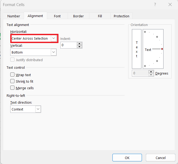 Merge and Center Shortcut in Excel