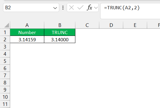 TRUNC in Excel