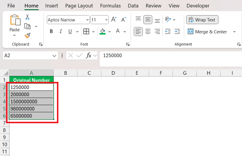 Abbreviate Numbers in Excel