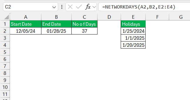 Calculate Ageing in Excel